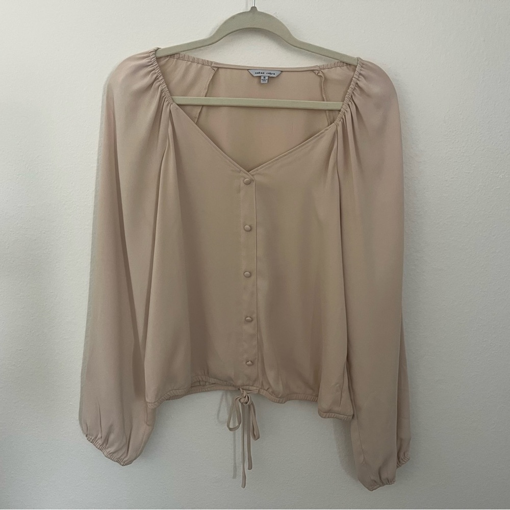 Naked Zebra Soft Beige Top size small new ! Never worn